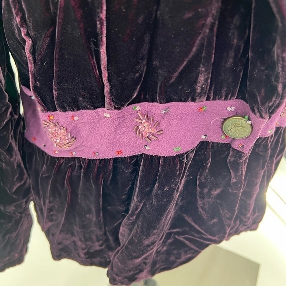 Women’s Anne Giorgio Size Medium Purled Velvet Jacket Blazer - Picture 4 of 5